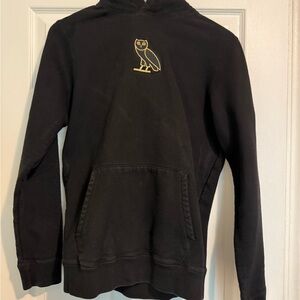 OVO Black Hoodie with Gold Owl Logo men S